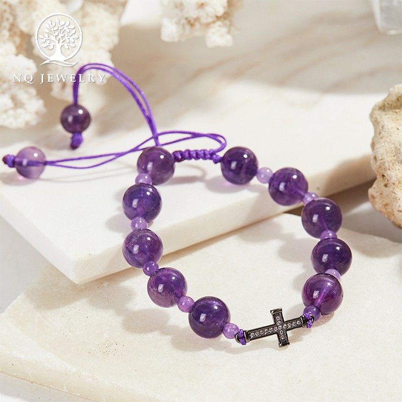 Vòng Mân Côi - Chuỗi Mân Côi TA Tím 10mm - NQ Jewelry