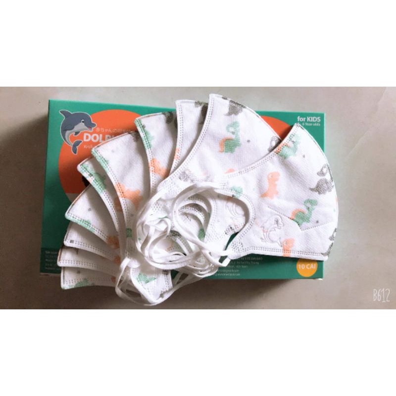 Hộp 10 cái khẩu trang 3D nhiều họa tiết cho bé 1,5 tuổi- 10 tuổi