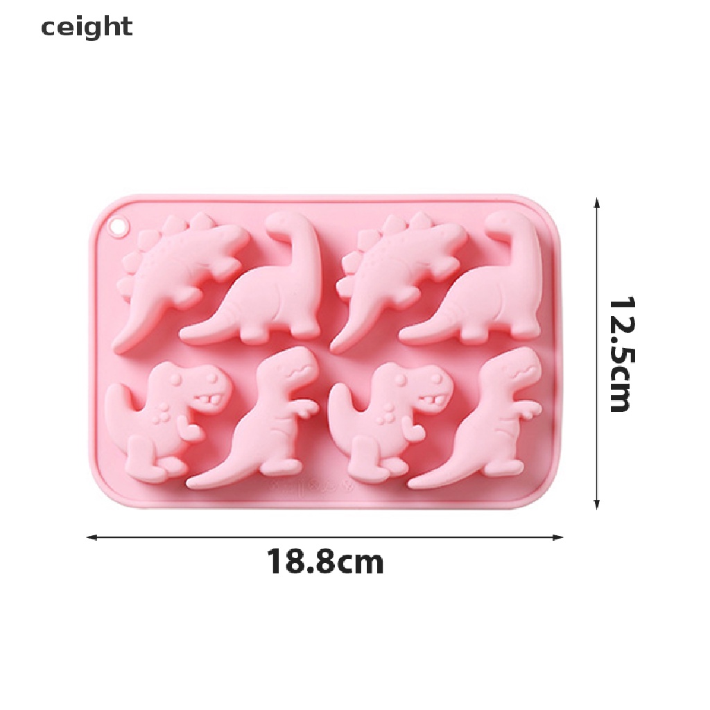 Khuôn silicon hình khủng long 3D làm sáp nến thủ công bánh kem sô cô la