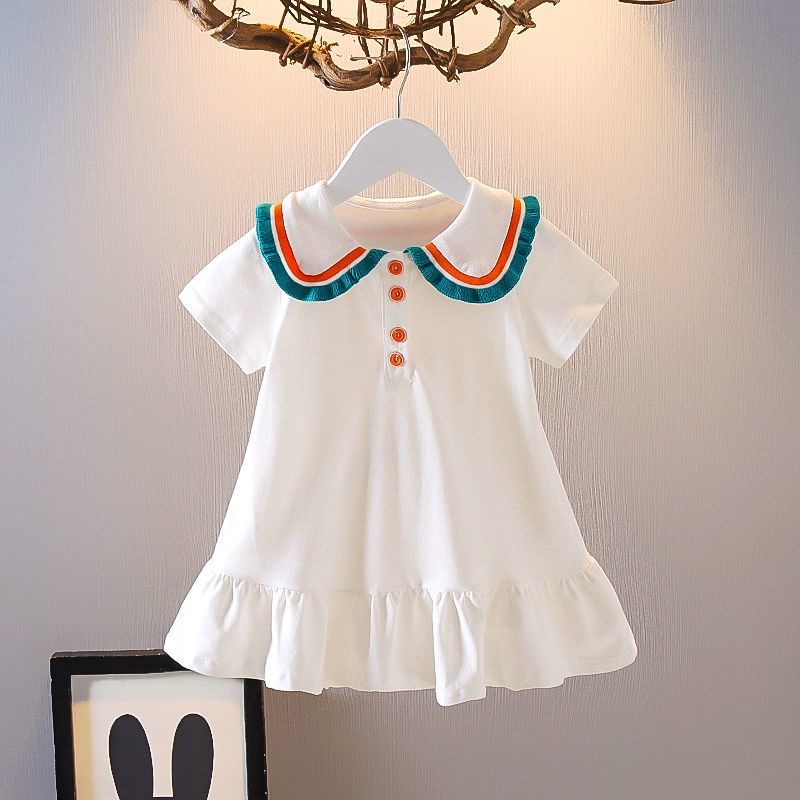 Đầm Thể Thao Polo Chất Liệu Cotton Thời Trang Mùa Hè 2022 Mới Cho Bé Gái