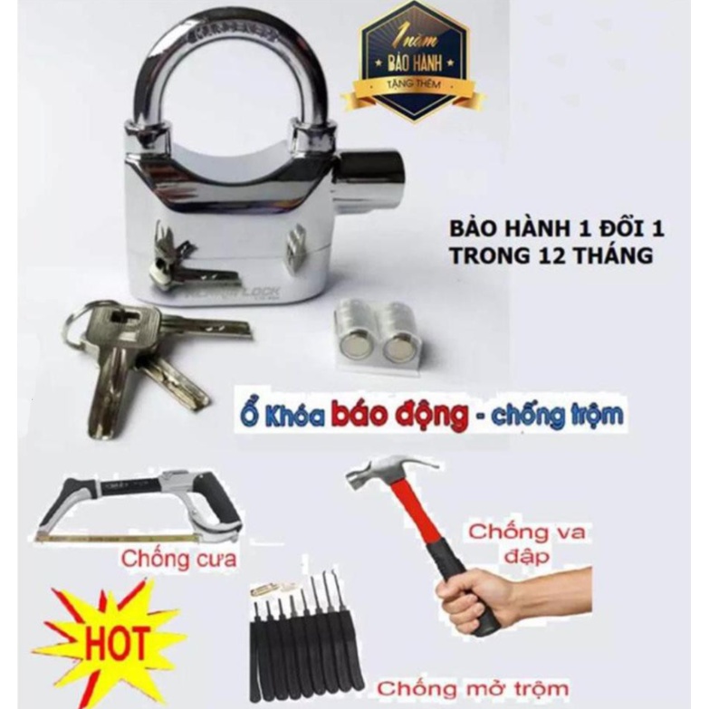 Ổ khóa báo động chống trộm  CT02 thông minh – chìa khóa vạn năng, cắt trộm, hú báo động khi có tác động chạm vào khóa