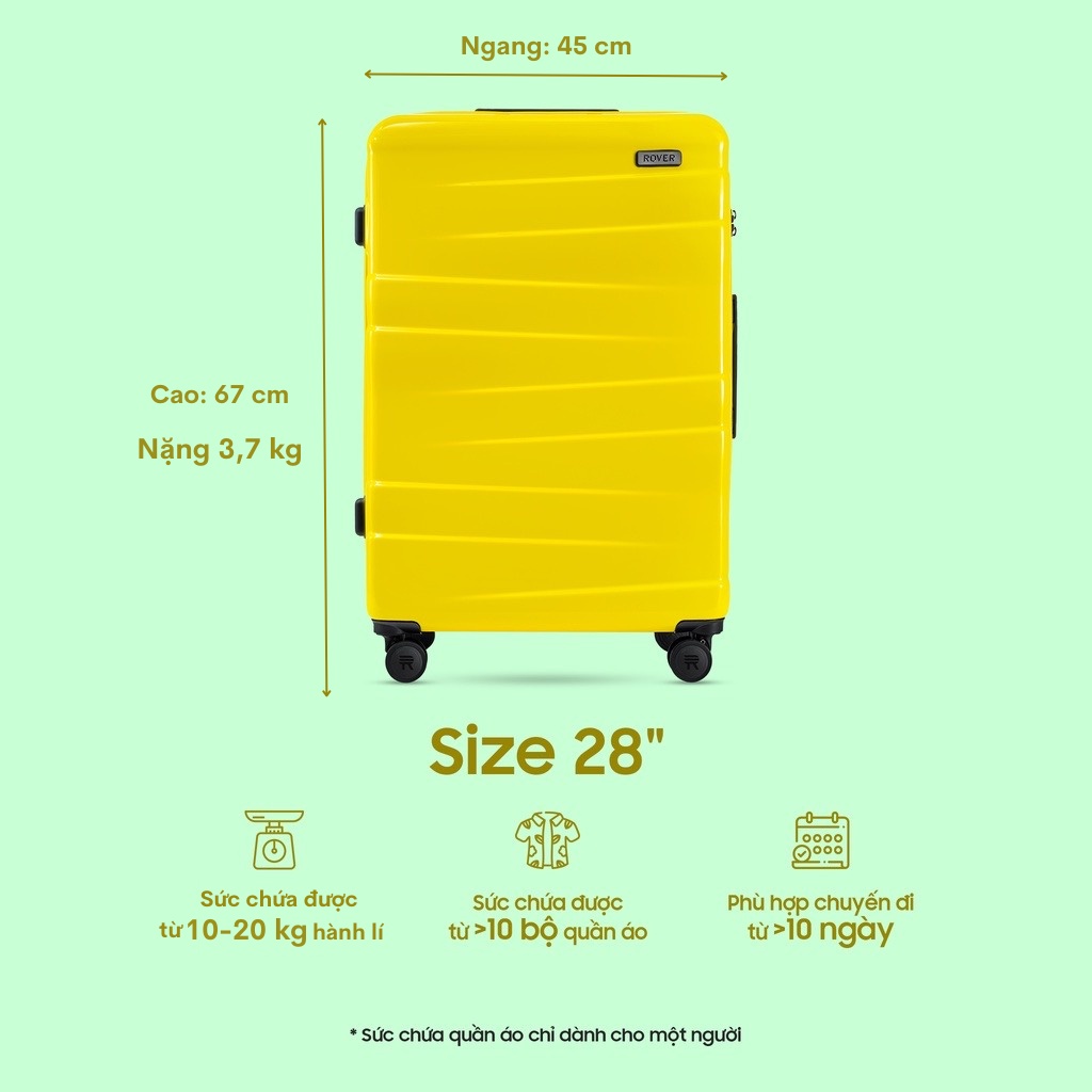 Bộ 3 vali ROVER One - Size 20" & Size 24" & Size 28"