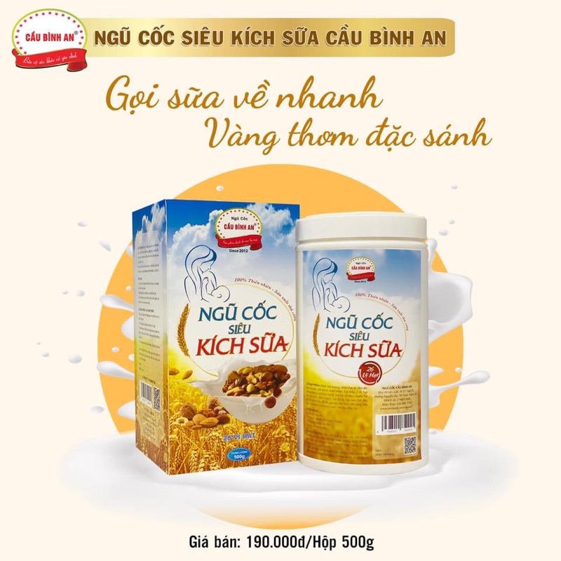 Ngũ cốc siêu kích sữa hộp 500gr Cầu Bình An