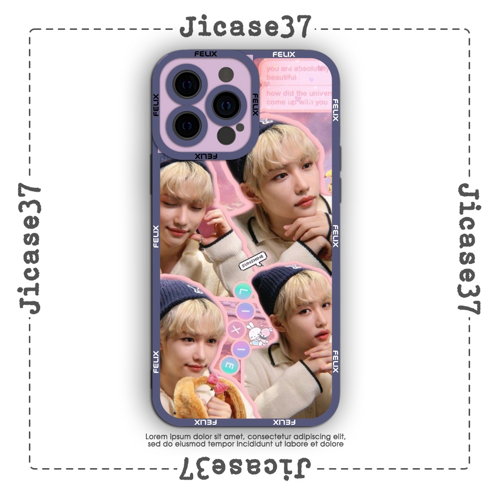 Ốp lưng iphone cạnh vuông Jicase Felix Stray Kids kpop 6plus/6s/6splus/7/7plus/8/8plus/x/xs/11/12/pro/max/plus/promax