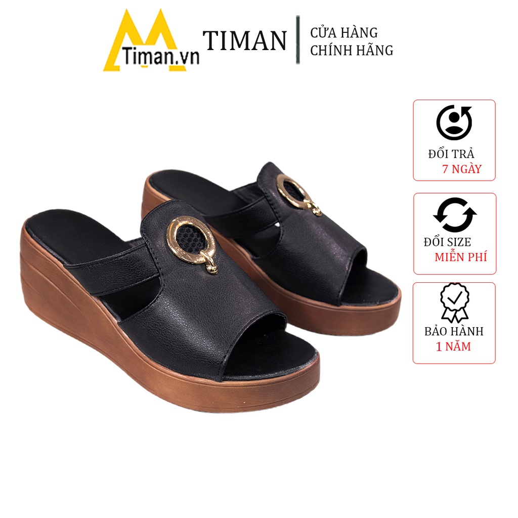 Dép nữ đế xuồng quai hậu bánh mì cao gót quai ngang lê xỏ ngón thời trang thiết kế sục đẹp bảo hành 1 năm PC37 TIMAN