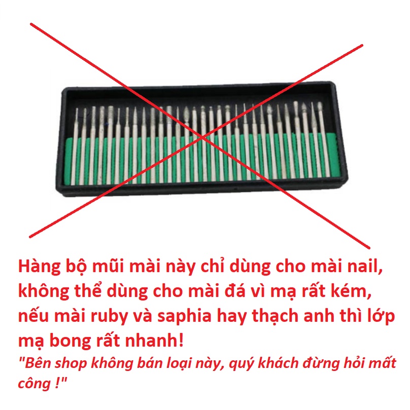 Mũi mài kim cương cao cấp chạm khắc ngọc điêu khắc đá chân 3 mm| Kho tổng Phong Thuỷ Tâm Linh