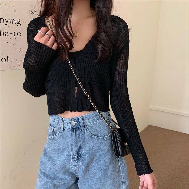 Áo khoác croptop nữ bigsize cardigan croptop áo croptop cổ lọ thời trang mùa hè đan