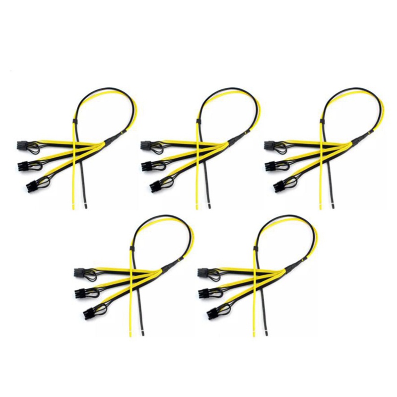Bộ 5 Dây Cáp Nguồn 6 + 2 Pin 1 Sang 3 6pin + 2pin 12awg + 18awg Cho Miner Mining Btc | BigBuy360 - bigbuy360.vn