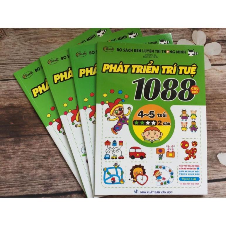 Sách - 1088 câu đố phát triển trí tuệ cho bé 4-5 tuổi (Bộ 4 cuốn)