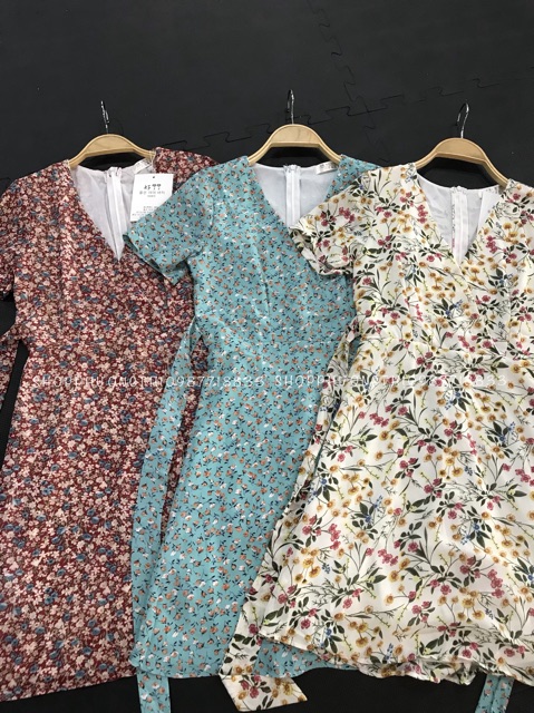 Đầm hoa nhí cổ V 3 màu - đầm vintage | BigBuy360 - bigbuy360.vn