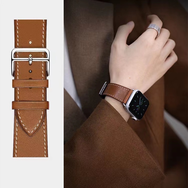 Dây Đeo Bằng Da Thay Thế Dành Cho Đồng Hồ Thông Minh Apple watch 44mm 45mm 41mm 40mm 42mm 38mm iWatch series 3 4 5 6 SE 7