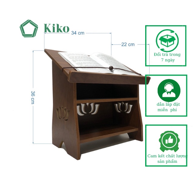 Kệ Để Kinh Phật,Bàn Tụng Kinh Hoa Sen KIKO Gỗ MDF 15mm chống Mọt Đa Năng
