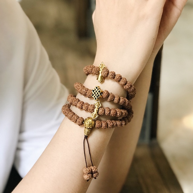 Chuỗi Bồ Đề Kim Cang mix charm Chuông - Chày - Nút Cát Tường
