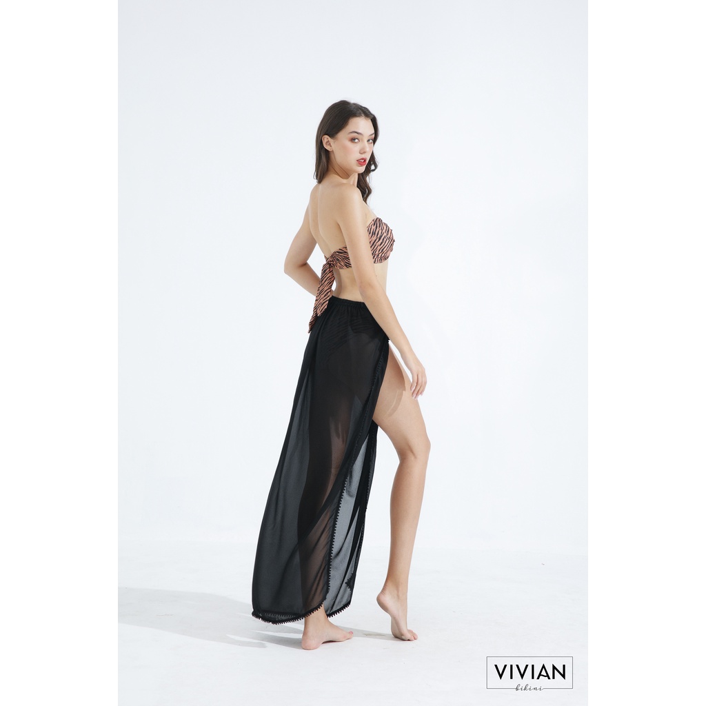 Váy sarong cao cấp 𝐕𝐈𝐕𝐈𝐀𝐍 kiểu dáng dài - Đen - VC014_BL