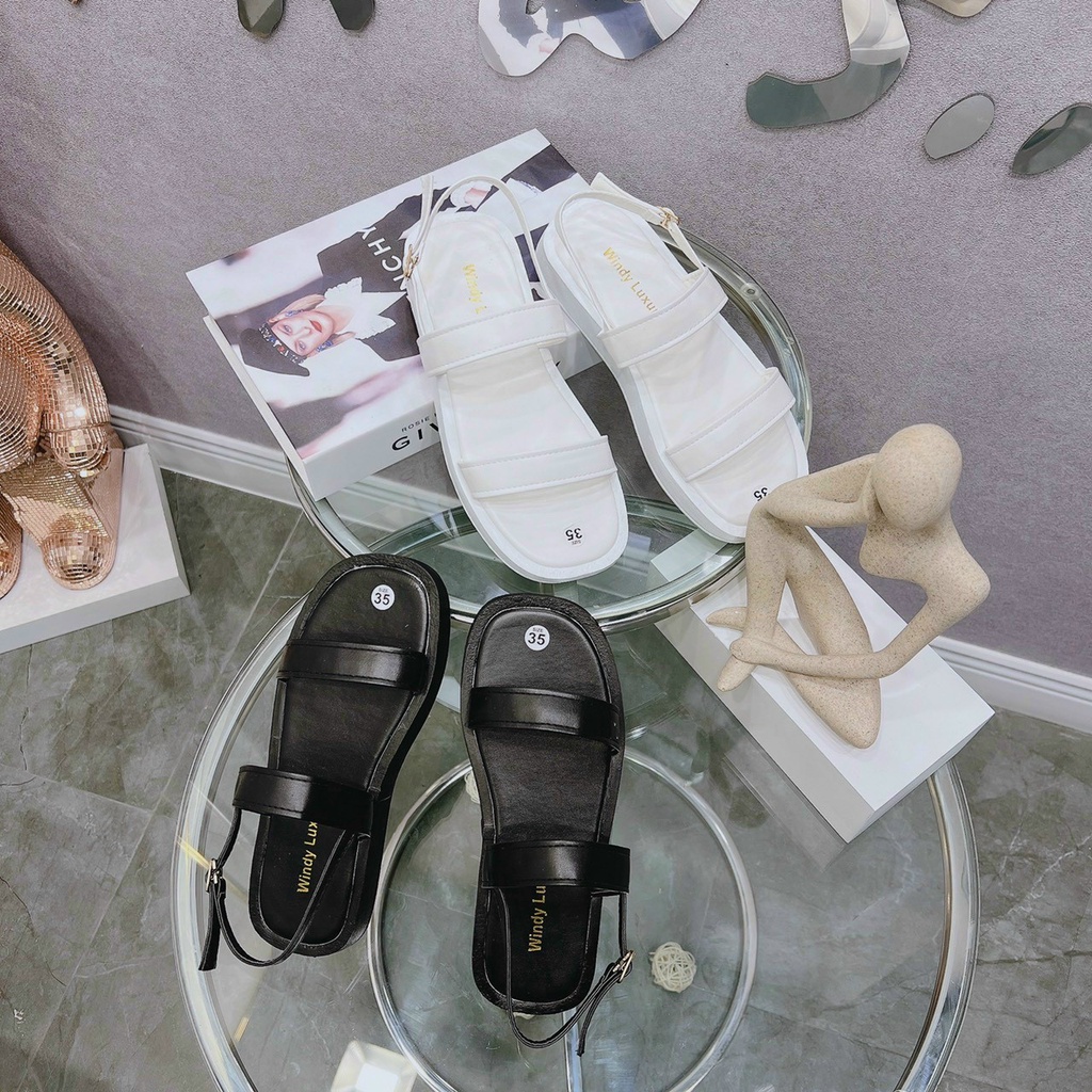 Sandal quai hậu nữ đế bằng quai ngang bản to siêu nhẹ xinh xắn giá rẻ - Mã S58