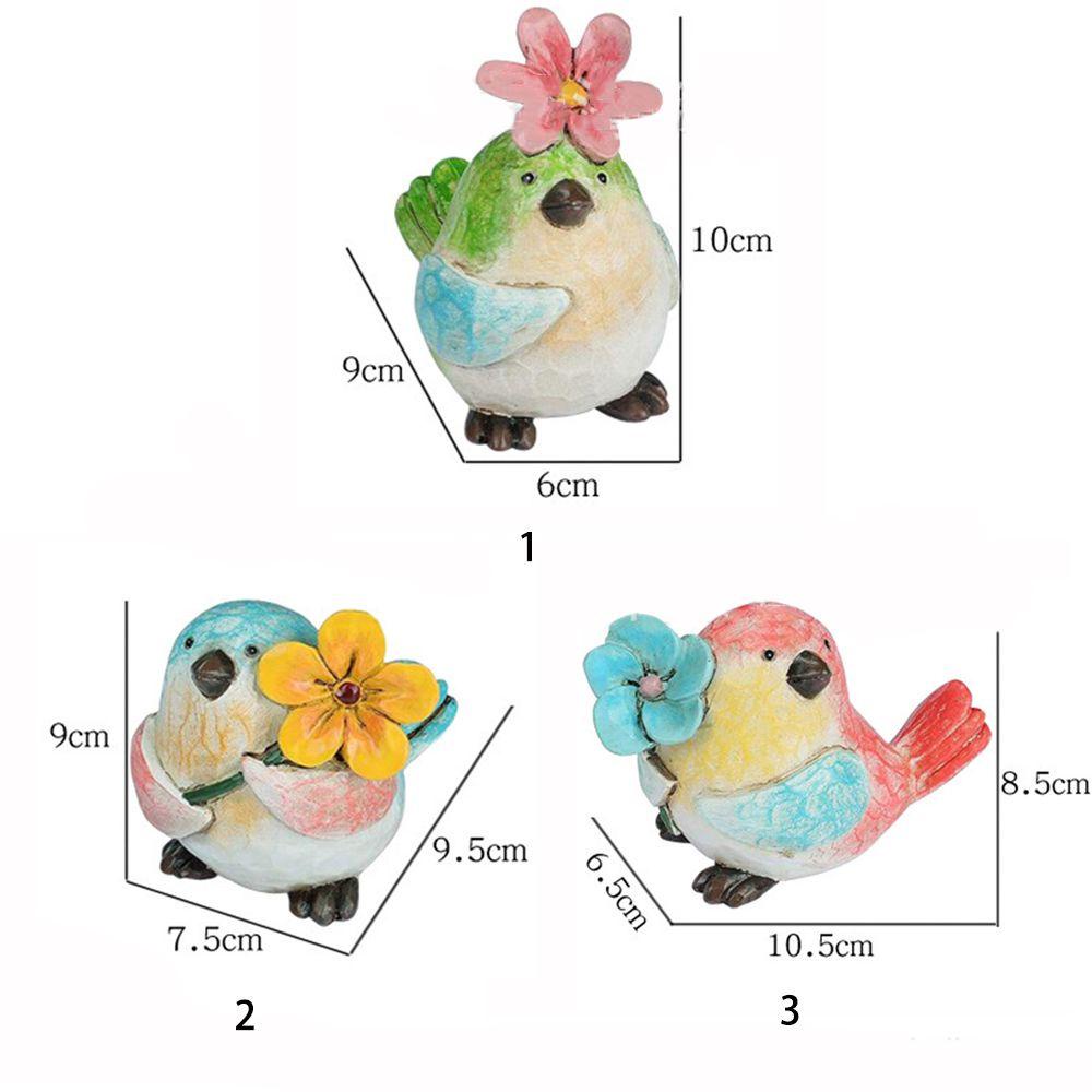 Xiantin Phụ Kiện Trang Trí Sân Vườn Hình Chim Cầm Hoa Bằng Nhựa Resin