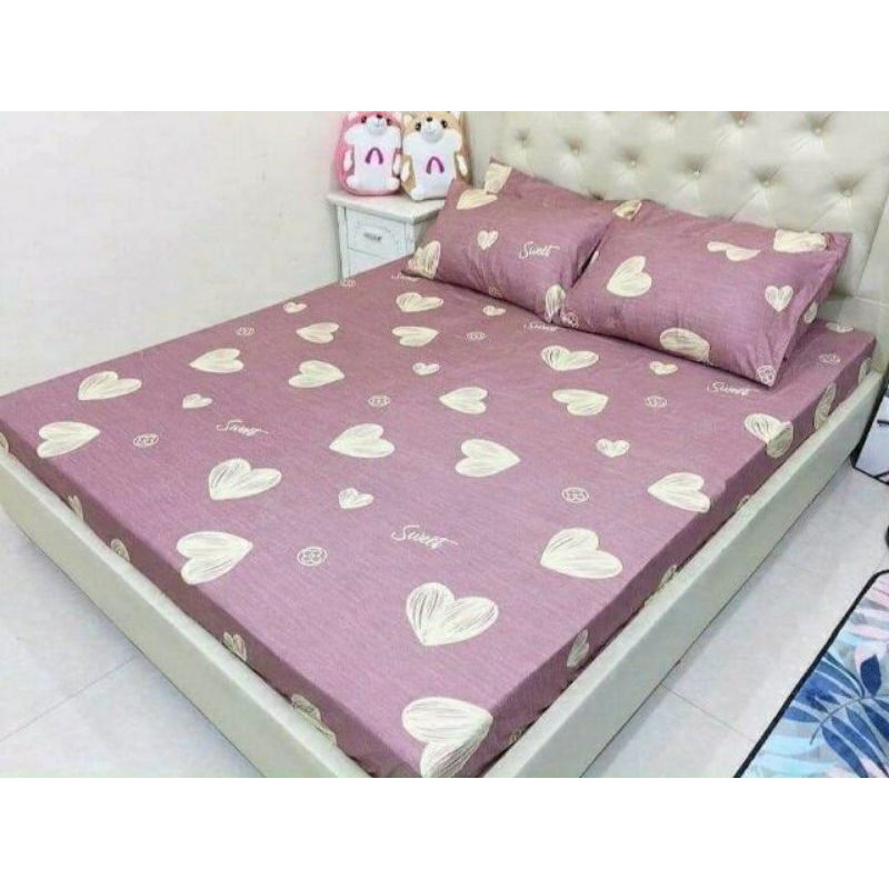 Set 1 ga kèm 2 vỏ gối chất poly cotton kích thước 1m6x2m hoặc 1m8x2m độ dày đệm 10cm | BigBuy360 - bigbuy360.vn
