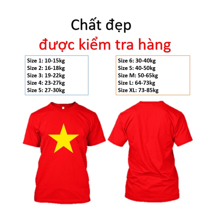 [SỈ] áo cờ đỏ sao vàng CHẤT ĐẸP cotton  đủ size 10-85kg giá tại xưởng không qua trung gian [có video]