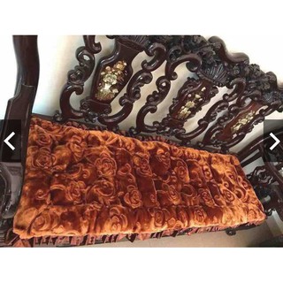 [Shopee siêu rẻ] Bộ thảm trải Ghế ngồi Nhung hoa Cao cấp (Nệm trải ghế)