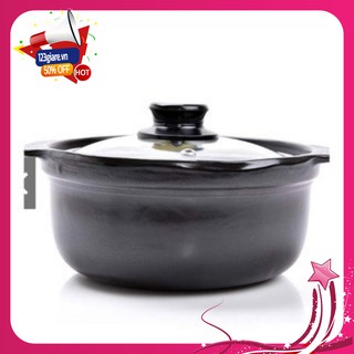 GIÁ SỈ Nồi đất sét tràng thạch 1.5 lít nắp kiếng lòng sâu