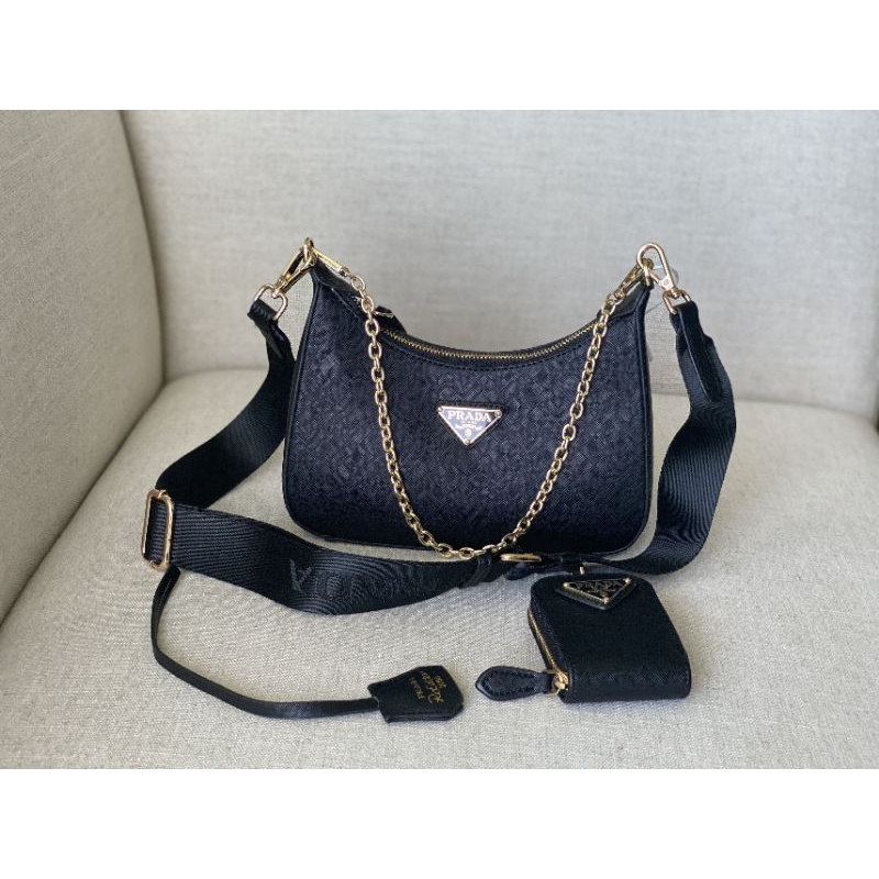 Túi chéo nữ PRa.da Multi sz mini 22cm da xước chuẩn phom cực đẹp