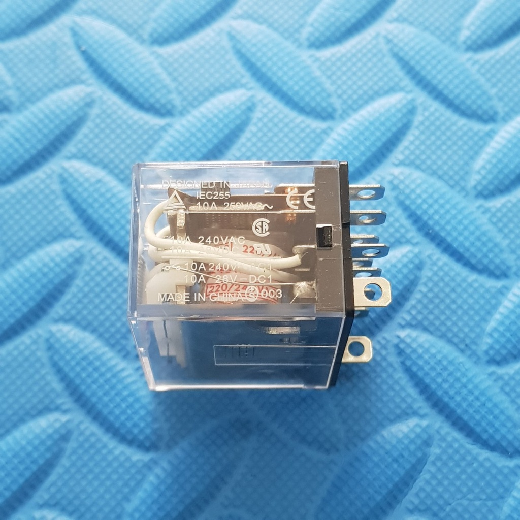 Relay Kính LY4N 12V - 24V - 220V 14 chân, Rơ le trung gian, relay 220V10A 14 chân  (Chân To)