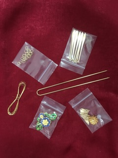 Set làm trâm hoa xanh pháp lam