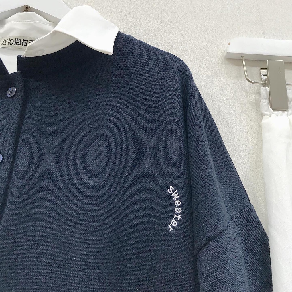 Áo Sweater nữ trơn Form Rộng có cúc -1739 IAMC.Closet | BigBuy360 - bigbuy360.vn