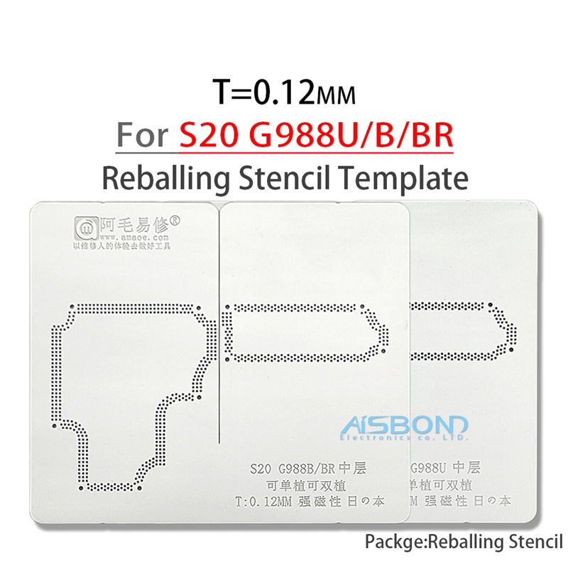AMAOE G988 Mẫu Stencil Reballing Lớp Giữa Cho Samsung S20 SM-G988U G988U SM-G988B G988B G988BR Lưới 