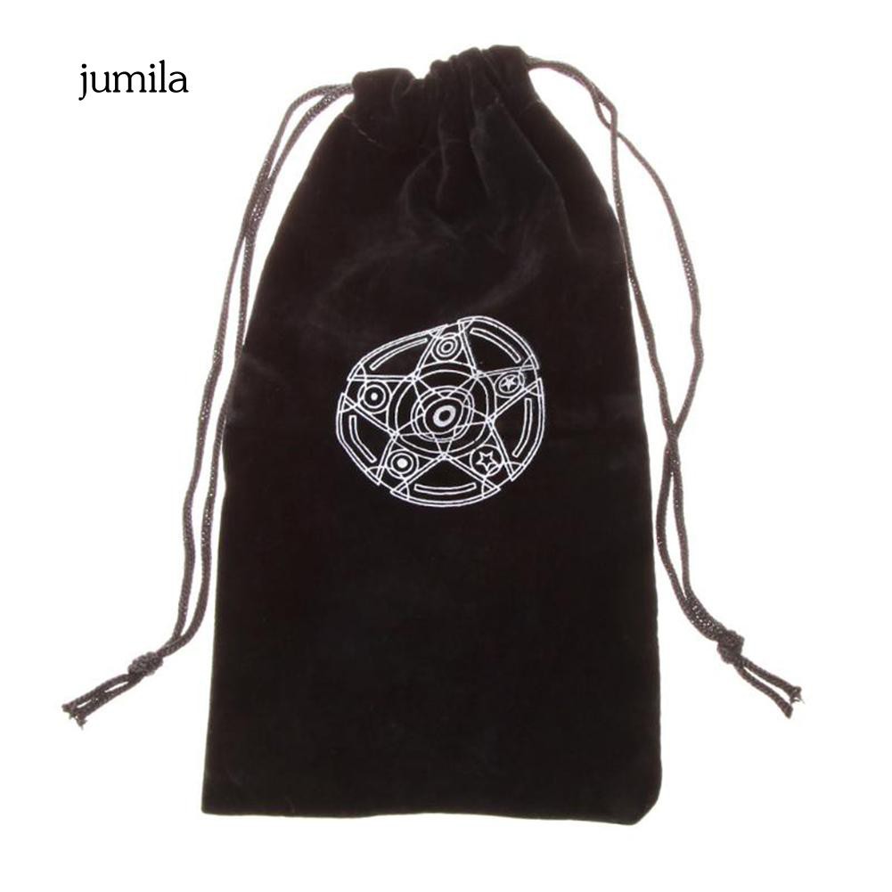 JULA  Pentacle Print Vevet Jewelry Tarot Dice Power Bank Storage Bag Drawstring Pouch