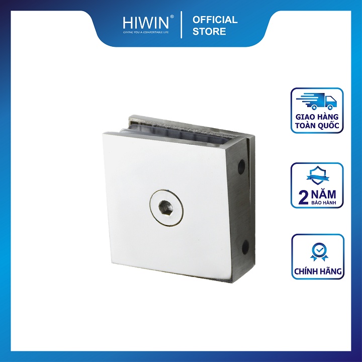 Kẹp chân kính 0 độ cabin tắm cạnh thẳng chất liệu inox 304 mặt gương HIWIN FC-2030