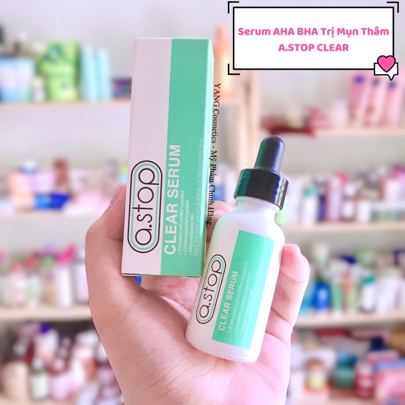 Serum Huyết Thanh Giảm Mụn Thâm AHA BHA A.STOP CLEAR 30ml