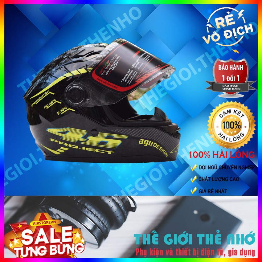 NÓN BẢO HIỂM MOTO FULLFACE AGU CAO CẤP - HÀNG CHÍNH HÃNG
