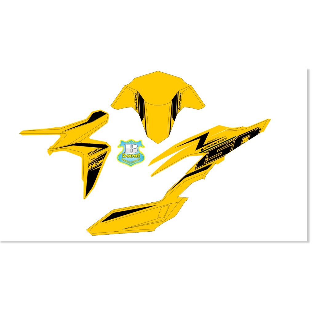 ( Quí khách vui lòng mang ra tiệm cho thợ dán ) Tem vario 150 in decal trong ( ko đen )