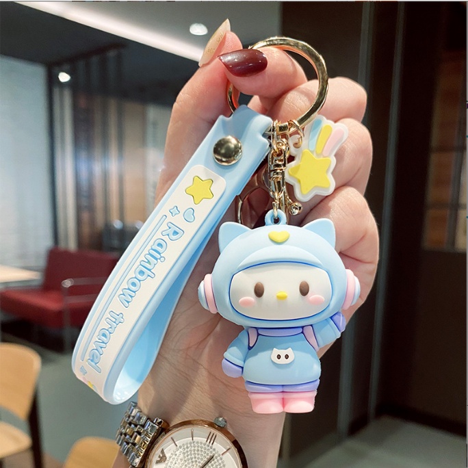 Móc Khóa Cao Cấp Hình Rainbow Cute phụ kiện Túi Xách dễ thương -Minkey