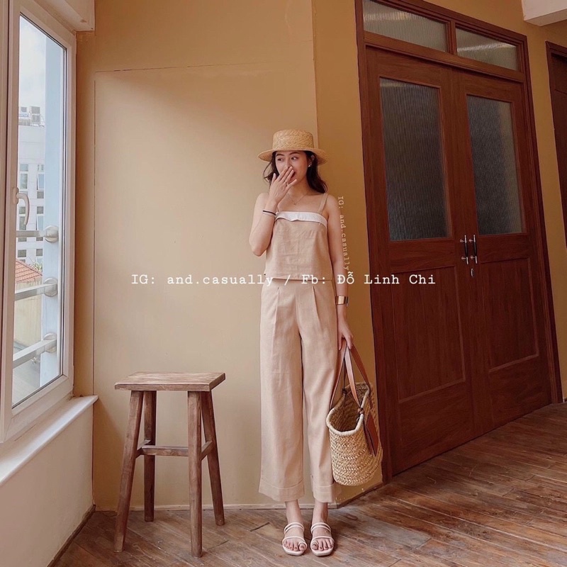 SNU386 - SET 2 DÂY NỮ PHỐI MÀU QUẦN ỐNG SỚ