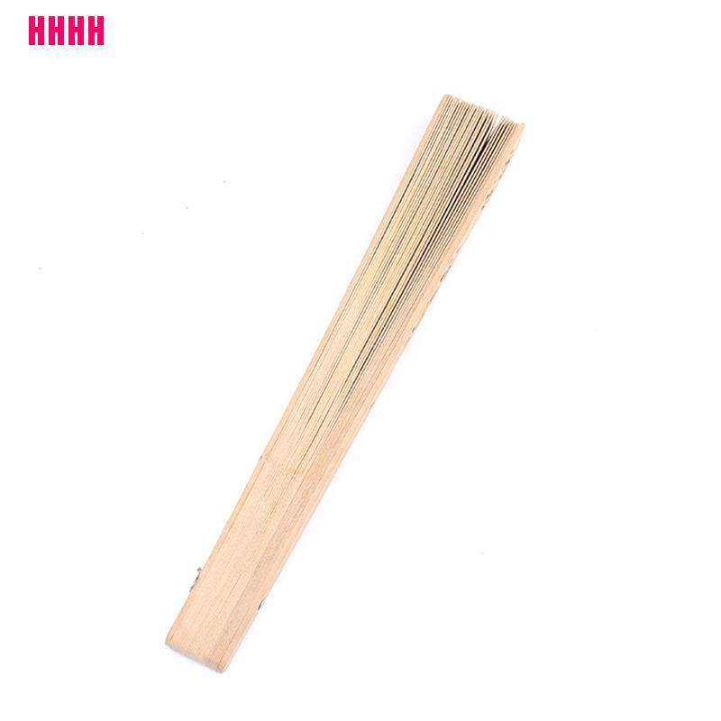 Quạt xếp cầm tay bằng gỗ tre khắc hoa văn cổ điển cho đám cưới