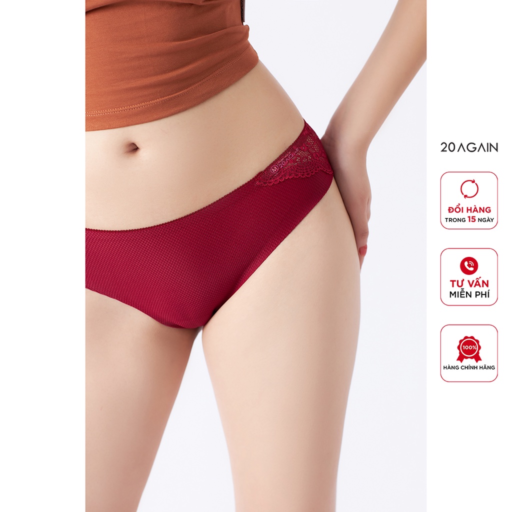 Quần lót thun lạnh phối ren không đường may 20AGAIN, kháng khuẩn, thiết kế sexy, tôn vòng 3 QUA0088