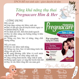 Viên uống tăng khả năng thụ thai Pregnacare Him & Her 60v - tăng khả năng thụ thai cho cả nam và nữ