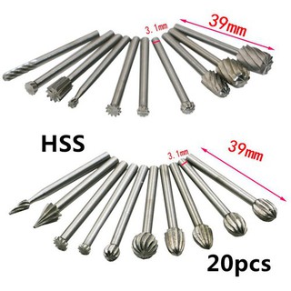 [HÀNG LOẠI 1] Bộ 20 Mũi Khắc, Mài, Làm Lũa Hss Cao Cấp