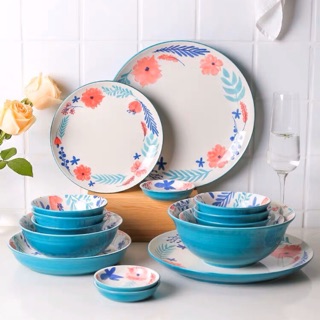 Bộ bát đĩa sứ TROPICAL (7 món) - xanh dương - bán lẻ theo món
