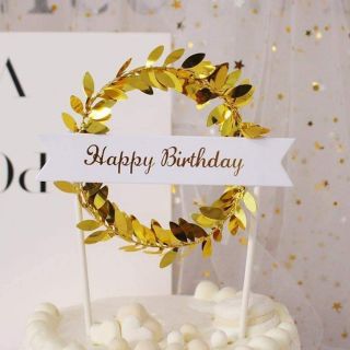 Que cắm HPBD Vòng Nguyệt Quế trang trí bánh sinh nhật#5k