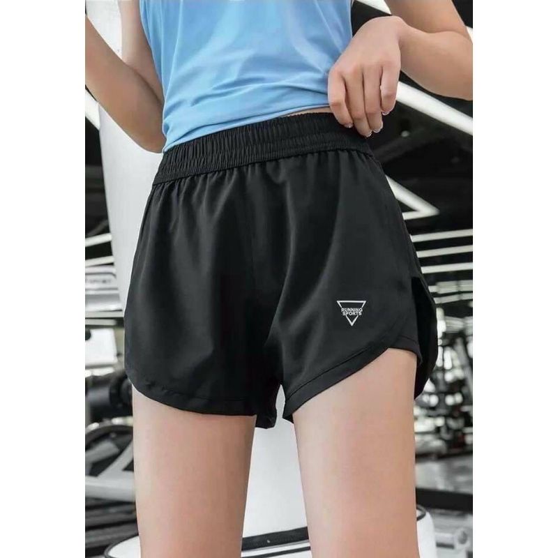 Quần đùi thể thao 2 lớp lưng cao tập gym,yoga,aerobic thời trang nữ Anna