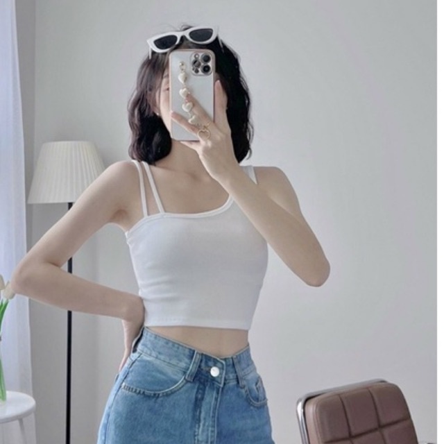 Áo croptop kiểu hai dây đôi nhiều màu siêu hot cho mùa hè từ Tiqi.jean1988