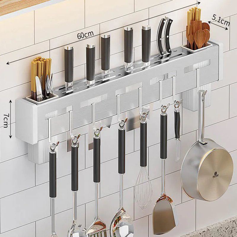Giá Treo Đồ Nhà Bếp, Giá Cài Dao, Kéo, Đồ Dùng Nhà Bếp Đa Năng Bằng Inox Không Gỉ