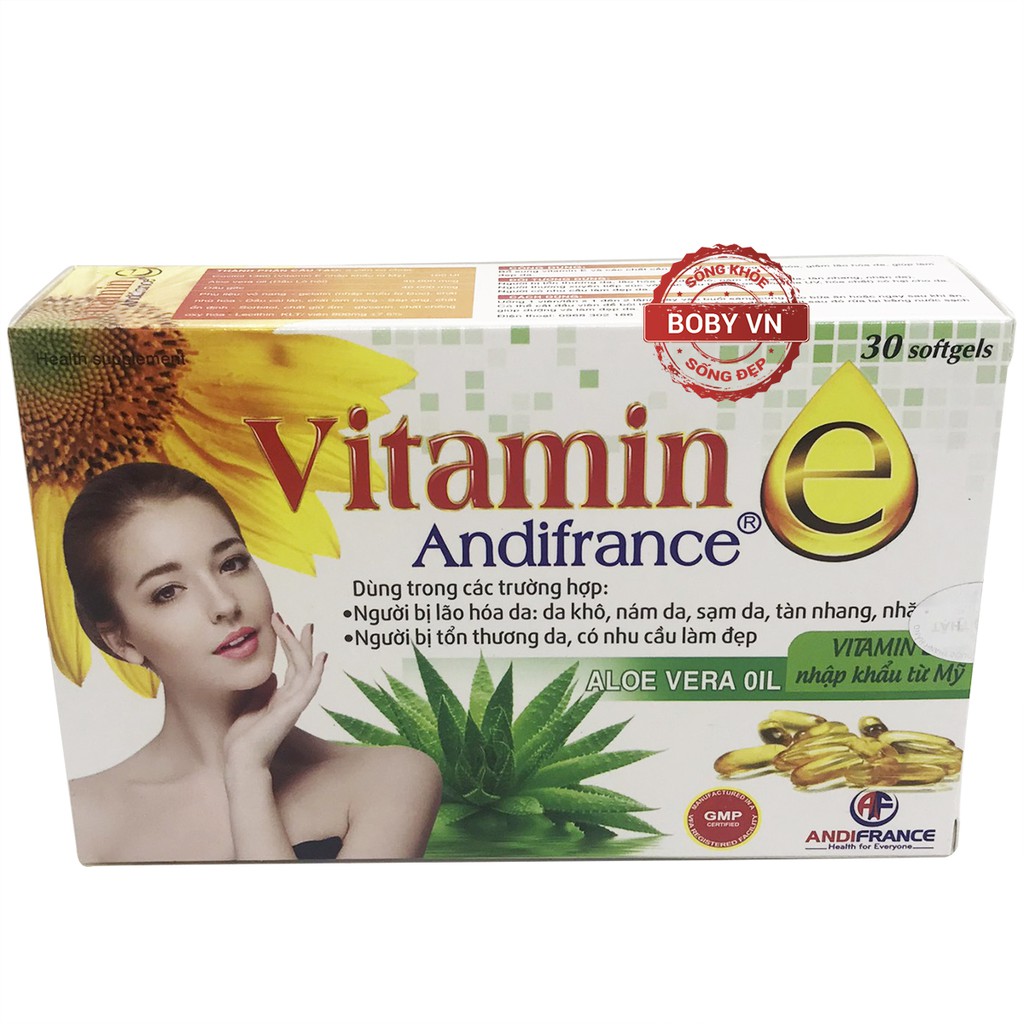 Vitamin e Andifrance hỗ trợ người bị lão hóa da, làm đẹp da.