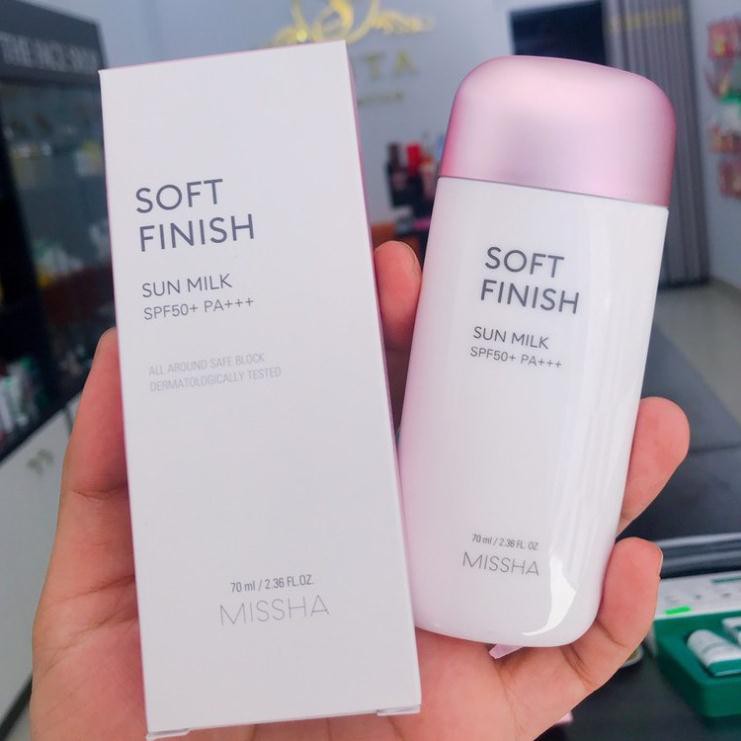 Kem chống nắng Missha Soft Finish 70ml   Nâng tone da nhẹ ,chỉ số chống nắng cao