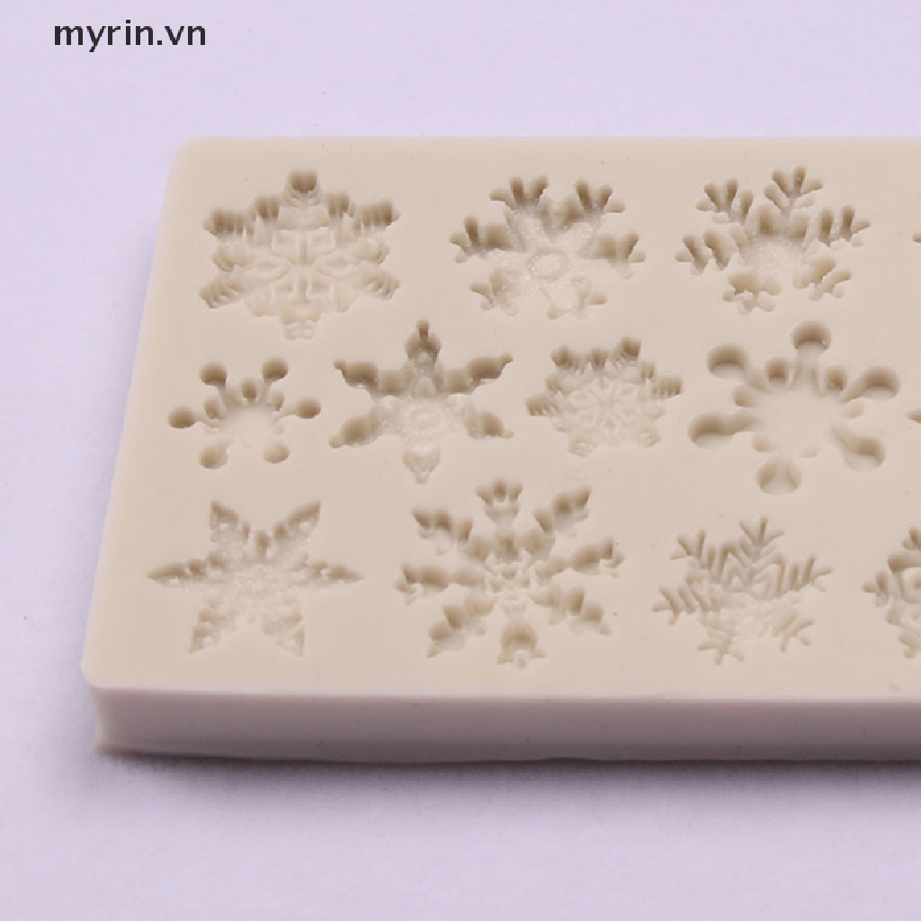 Khuôn Silicone Làm Bánh &amp; Socola Hình Bông Tuyết Giáng Sinh