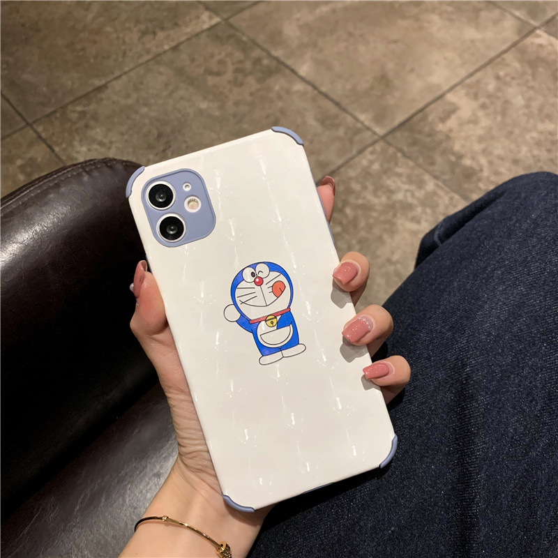 Leather Case For iPhone 12 Pro Max iP11 x XR Four Angle Anti Fall Case 6 7 8 Plus Doraemon Printing Reflective Soft Casing | BigBuy360 - bigbuy360.vn