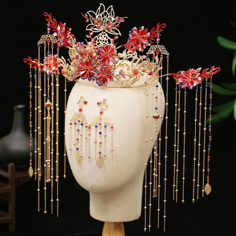 [Aishang Trang Sức Đẹp] Phụ Kiện Cài Tóc Hình Chim Phượng Hoàng Phong Cách Trung Hoa Cổ Điển Cho Cô Dâu